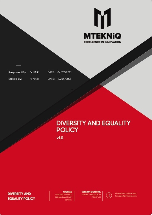 Diversity and Equality Monitoring Form